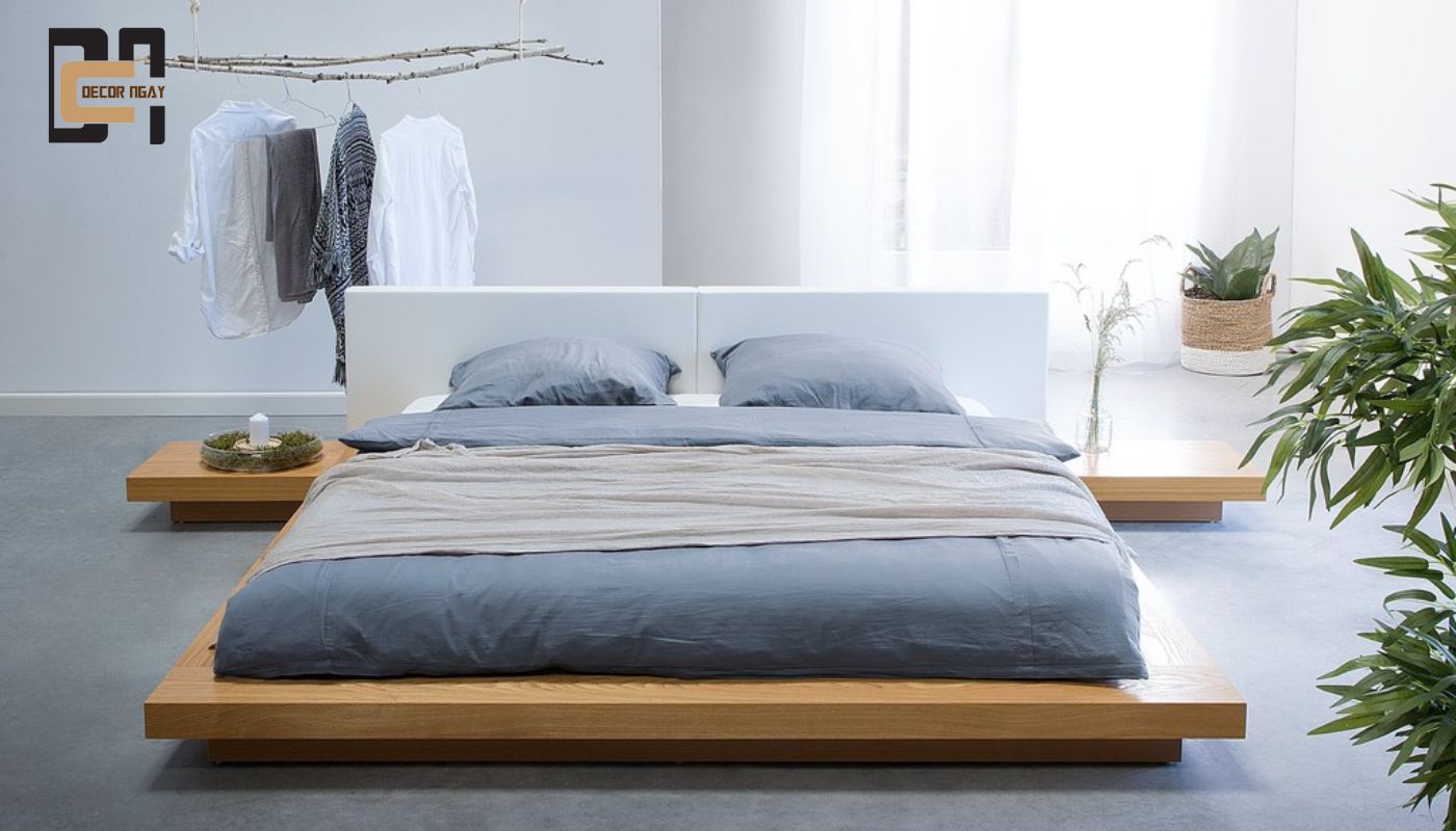 giường gỗ tự nhiên phong cách